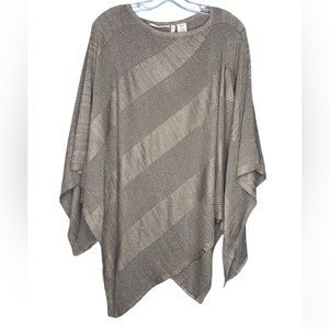 Soft Surroundings Metallic Knit Cape Poncho Bronze Gold One Size Layering